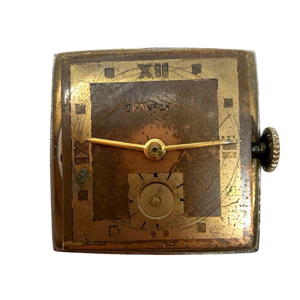 Vintage Crawford Art Deco Wrist Watch Case No Crystal Untested Parts Repair